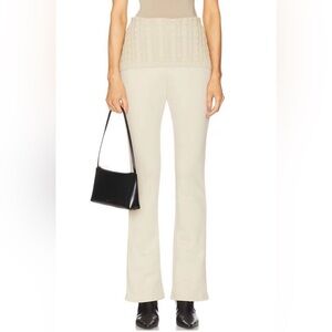 WeWoreWhat taupe cable roll pants